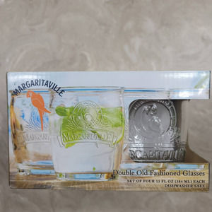 NWT Margaritaville Double Old Fashion Glasses, set of 4